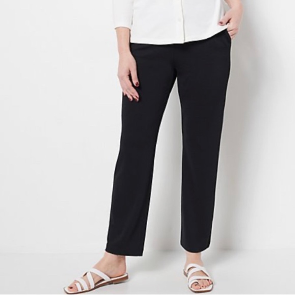Isaac Mizrahi Live! Regular Pebble Knit Straight Leg Pant
